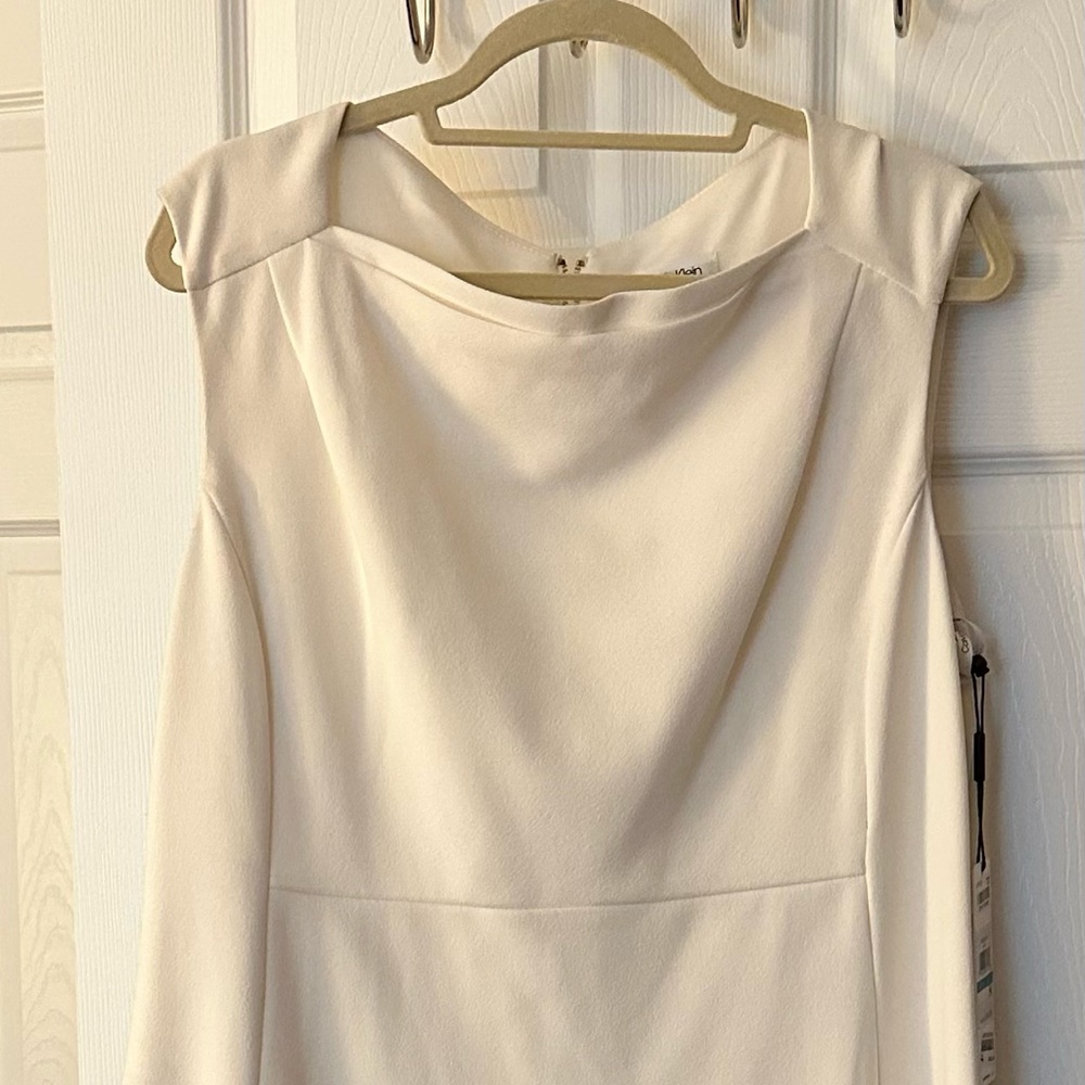 CK cream sheath dress, Size 16
